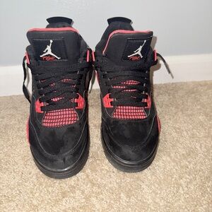 Jordan Black and Red Sneakers with Air Unit and Mesh Panels